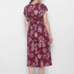 av2 maroon floral maternity midi dress