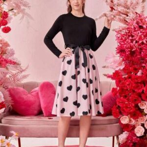 baesd printed fit flare dress