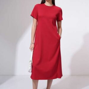 basics by tokyo talkies women round neck aline mid