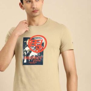 being human clothing men beige graphic printed rou