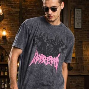 bene kleed men graphic printed acid wash cotton ov
