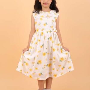 calyx clothing floral print applique fit flare dr
