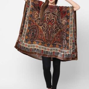 cloth haus india brown ethnic motifs velvet kaftan