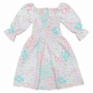 clothe funn floral print puff sleeve crepe fit fl