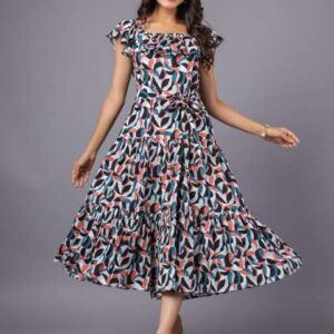 june 9 clothing women printed ruffle tiered fit f
