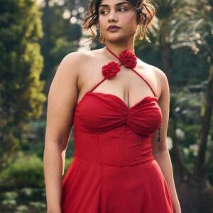lea clothing co ingrid red aline midaxi dress