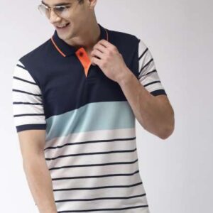 mast harbour men offwhite striped polo collar tsh