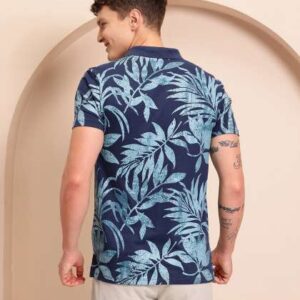 mast harbour tropical print polo collar tshirt