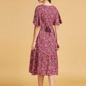 momtobe floral print maternity fit flare dress