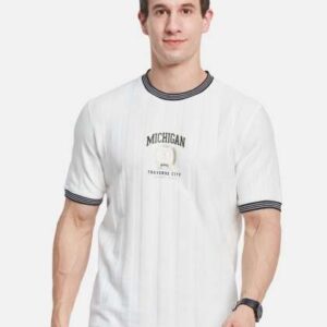 octave men graphic printed round neck cotton tshir