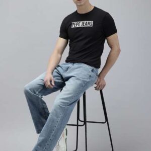 pepe jeans brand logo printed slim fit tshirt