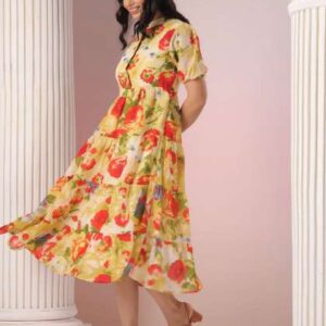 polago clothing floral printed georgette puff slee