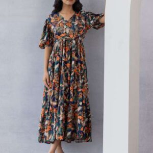 polago clothing floral printed puff sleeve fit fl