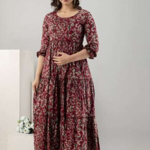 varicos women floral printed thread work maternity