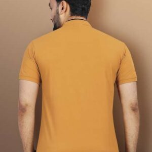 vebnor men solid mandarin collar casual tshirt