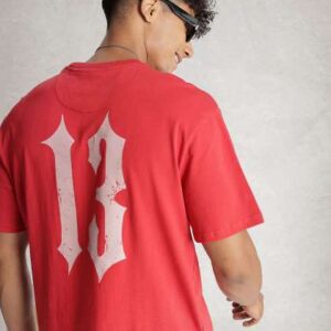 wrogn typography printed dropshoulder sleeves over