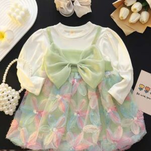 yk girls pack of 2 floral self design pinafore dr