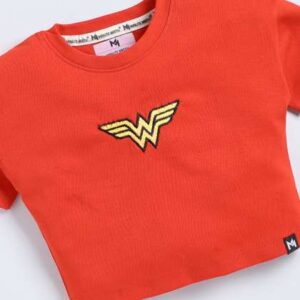 yk x minute mirth girls wonder woman embroidered t