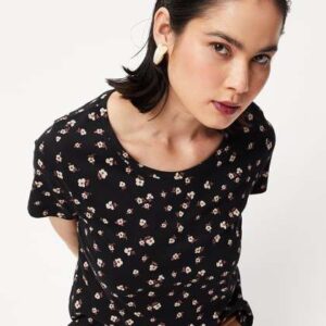 max floral printed pure cotton tshirt