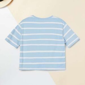 max girls striped round neck pure cotton tshirt